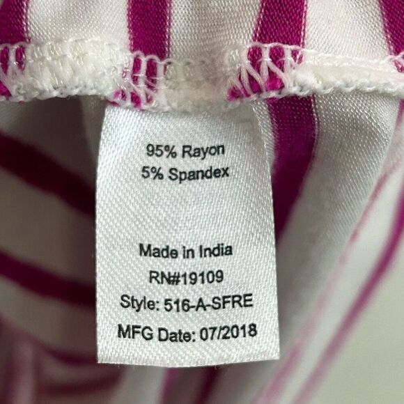 Cabana Life White Pink Striped Elastic Waist Rayon Spandex Mini Dress Women’s XL - Picture 8 of 14